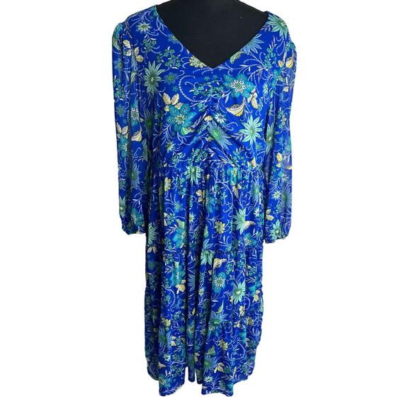 Susan Graver Blue Floral Mini Dress - Picture 2 of 9